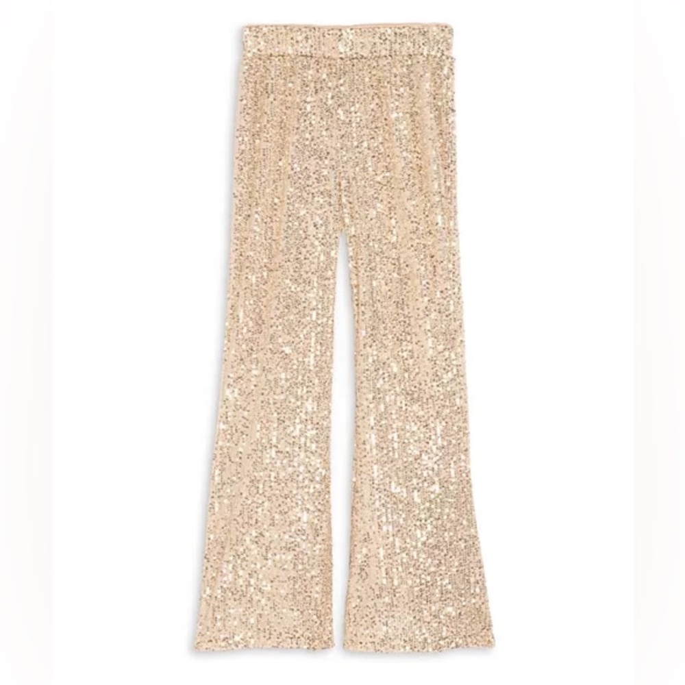 Aqua | Allover Sequin Flare Pant - Picture 1 of 5